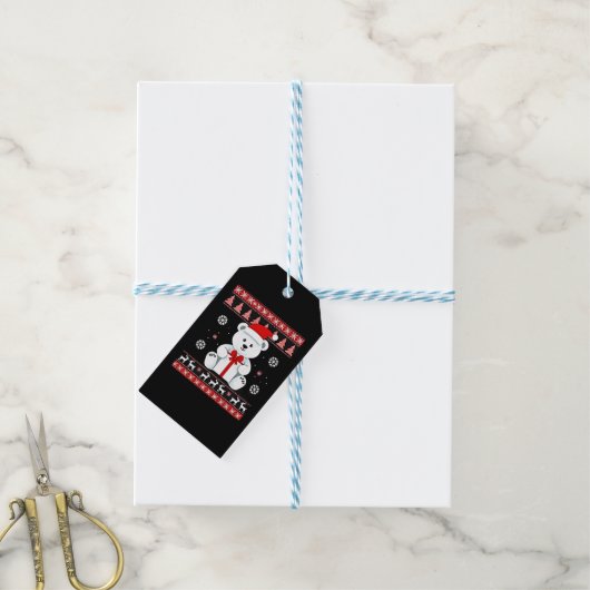Kerstbeer Kerstmis (5) Cadeaulabel (Met Touw)