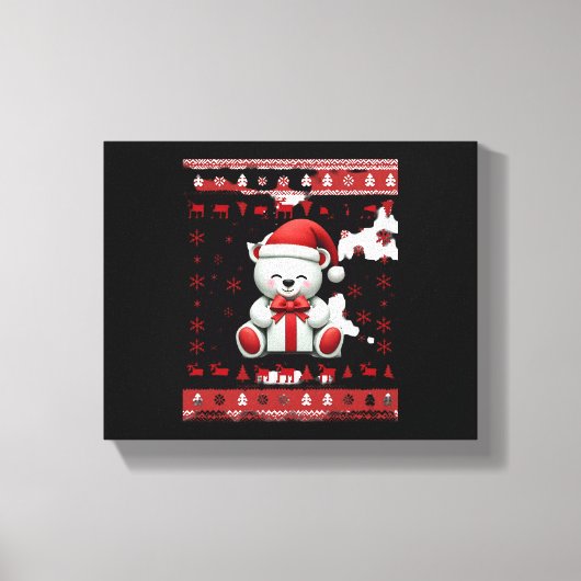 Kerstbeer Kerstmis (5) Canvas Afdruk (Voorkant)