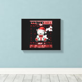 Kerstbeer Kerstmis (5) Canvas Afdruk (Insitu (Houten vloer))