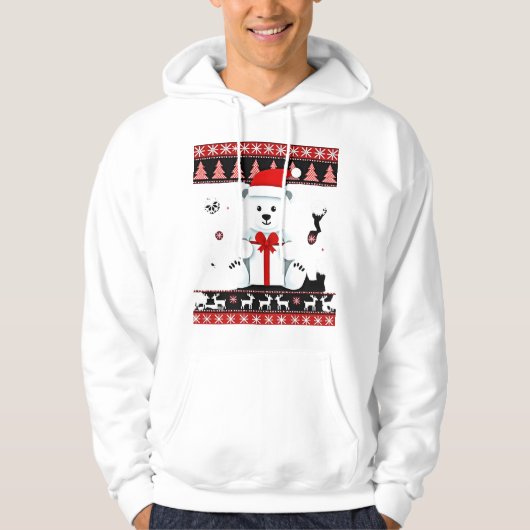 Kerstbeer Kerstmis (5) Hoodie (Voorkant)