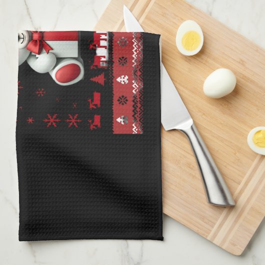 Kerstbeer Kerstmis (5) Theedoek (Quarter Fold)