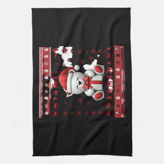 Kerstbeer Kerstmis (5) Theedoek (Verticaal)