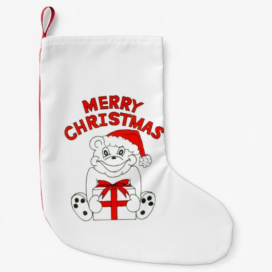 kerstbeer kleine kerstsok (Voorkant)