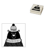 kerstbeer kunststempel rubberstempel (Gestempeld)