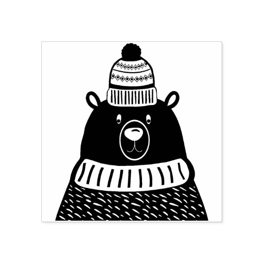 kerstbeer kunststempel rubberstempel (Afrduk)