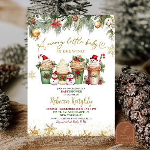 Kerstbeer Meisje Santa Baby Shower Kaart