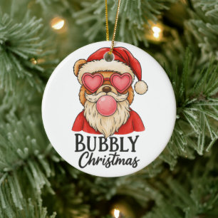 Kerstbeer met bubbels Keramisch Ornament