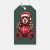 Kerstbeer met Cadeau en Lumières Cadeaulabel (Voorkant)