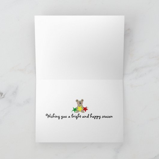 KerstBeer met sterren Feestdagen Kaart (Binnen)