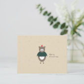 Kerstbeer Modern Plat Aangepaste Kleur BEWERKBAAR Feestdagenkaart (Staand voorkant)