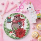 kerstBeer Papieren Bordje (Feest)