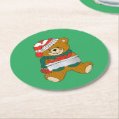 Kerstbeer Papieren Onderzetter (Gebogen)