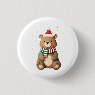 Kerstbeer Ronde Button 3,2 Cm