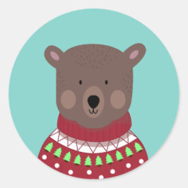 kerstBeer Ronde Sticker