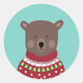 kerstBeer Ronde Sticker