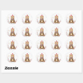 Kerstbeer Ronde Sticker (Vel)