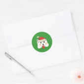 kerstBeer Ronde Sticker (Envelop)