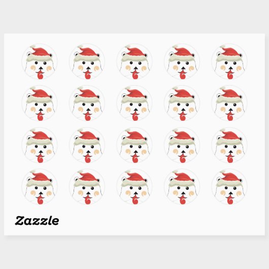 kerstBeer Ronde Sticker (Vel)