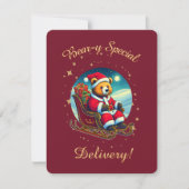 Kerstbeer Sinterklaas Feestelijke Wensen Feestdagenkaart (Voorkant)