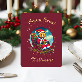 Kerstbeer Sinterklaas Feestelijke Wensen Feestdagenkaart