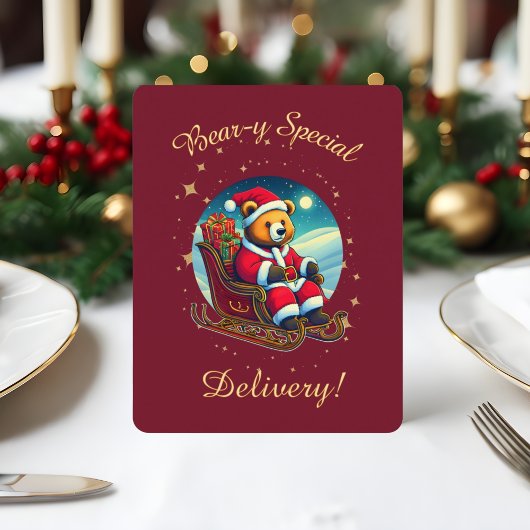 Kerstbeer Sinterklaas Feestelijke Wensen Feestdagenkaart