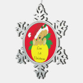 kerstBeer Tin Sneeuwvlok Ornament (Rechts)