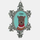 kerstBeer Tin Sneeuwvlok Ornament (Links)