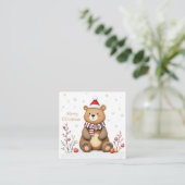 Kerstbeer Vierkante Visitekaartje (Staand voorkant)