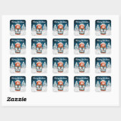 Kerstbeer Winter Z neige Stickers (Vel)