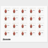 Kerstbeerboeklabels Vierkante Sticker (Vel)