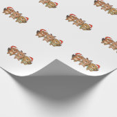 Kerstbeesten met kerstbedekking cadeaupapier (Hoek)
