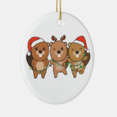 Kerstbeesten met kerstbedekking keramisch ornament (Rechts)