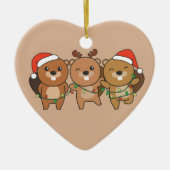 Kerstbeesten met kerstbedekking keramisch ornament (Voorkant)