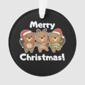 Kerstbeesten met kerstbeesten beuzelen vrolijk ker ornament (voorkant)