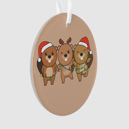 Kerstbeesten met kerstmis ornament (voorkant)