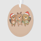 Kerstbeesten met kerstmis ornament (voorkant)