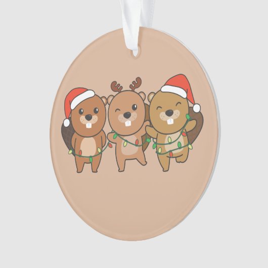 Kerstbeesten met kerstmis ornament (voorkant)