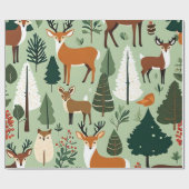 kerstbeestjes-inpakpapier cadeaupapier (Vlak)