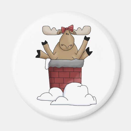 Kerstbeestjes · Moose & Chimney Magneet (Voorkant)