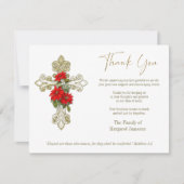 Kerstbegrafeniscondoleances sympathie kruis bedankkaart (Voorkant)