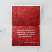 kerstbegroet deel Joy Red Glitter Kaart (Binnen)