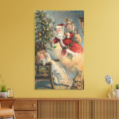 kerstbegroet kerstkerstkerstkerstkerstman met bome canvas afdruk (Insitu (Woonkamer))