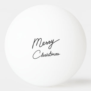 kerstbegroeting sticker typografie, inktknop pingpongbal