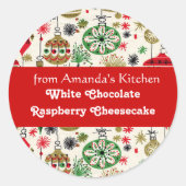Kerstbehandelingen, uit de keuken, op maat ronde sticker (Voorkant)