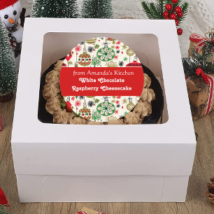 Kerstbehandelingen, uit de keuken, op maat ronde sticker