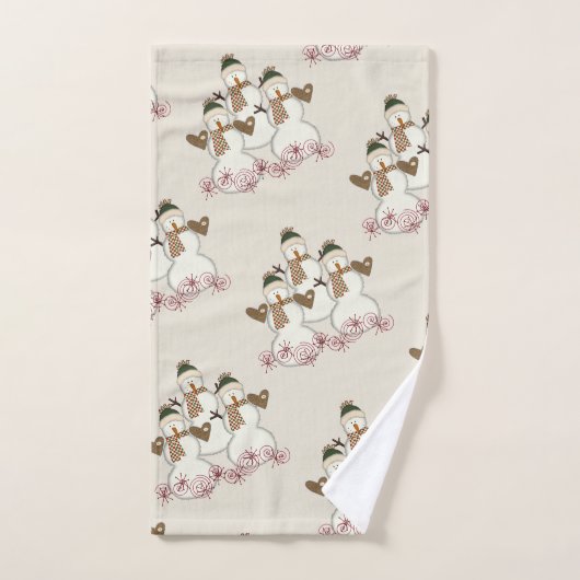 kerstbeige keukensets, Snowman Bad Handdoek (Handdoek)
