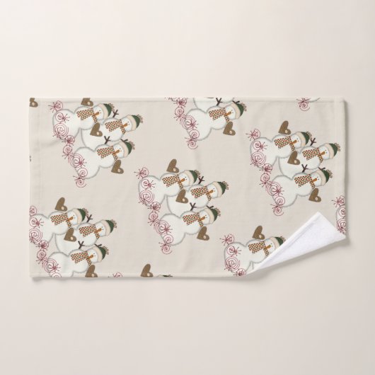 kerstbeige keukensets, Snowman Bad Handdoek (Handdoek)