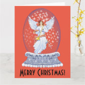 kerstbek met snowglobe kaart (Gele Bloem)