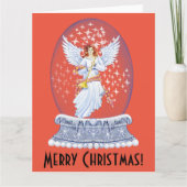 kerstbek met snowglobe kaart (Voorkant)