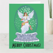 kerstbek met snowglobe kaart (Voorkant)